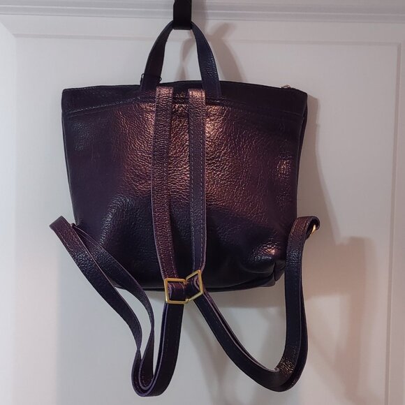 Portland Leather Small Tote Backpack, Cobalt blue, NWT - Picture 9 of 11